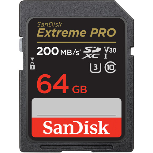 SanDisk SDXC 64GB Extreme Pro 200MB/s UHS-I Class10 U3 V30 - 1